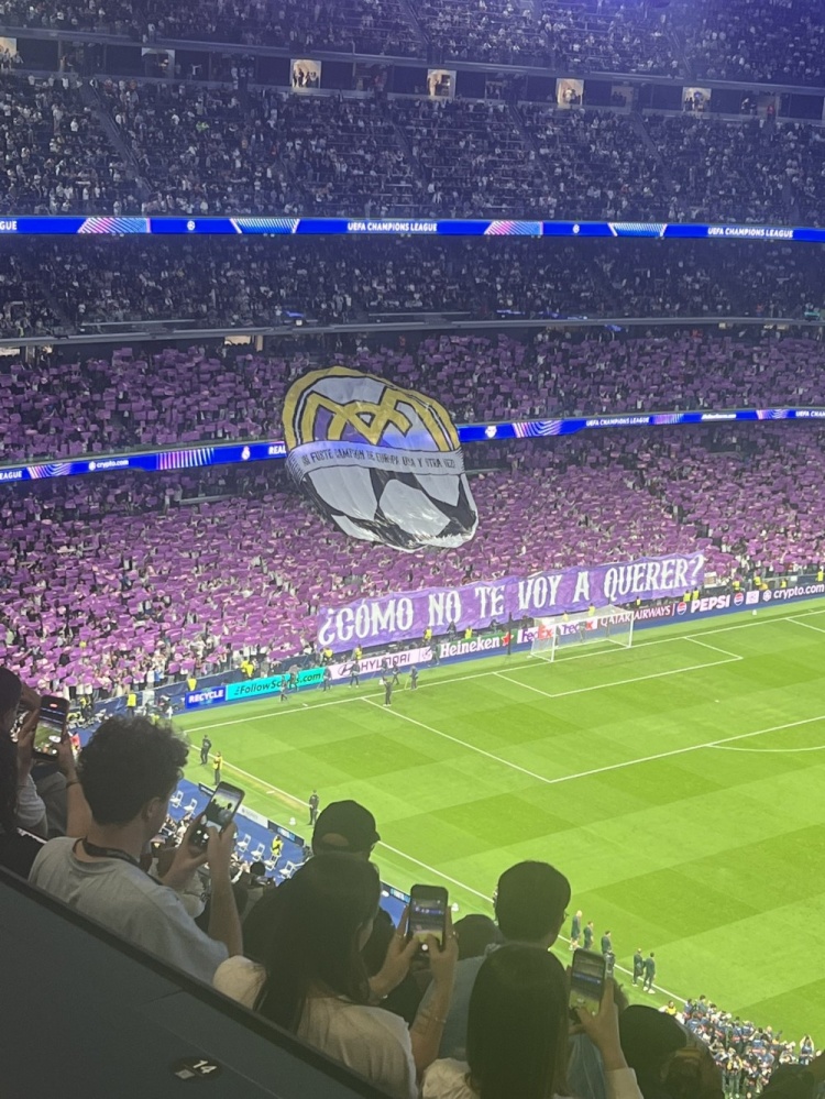 皇马主场球迷TIFO：怎么能不爱你，你一次又一次成为欧洲冠军